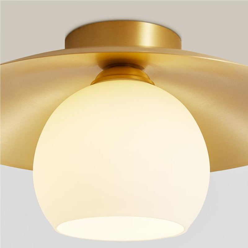 Arisha Nordic Retro LED Flush Mount Ceiling Light Metal Glass Corridor - Neutral Decor