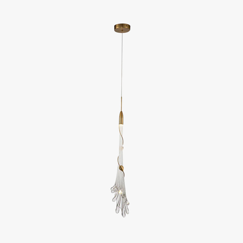 Arisha Elegant Flower Metal/Glass Pendant Light, Bedroom - Neutral Decor