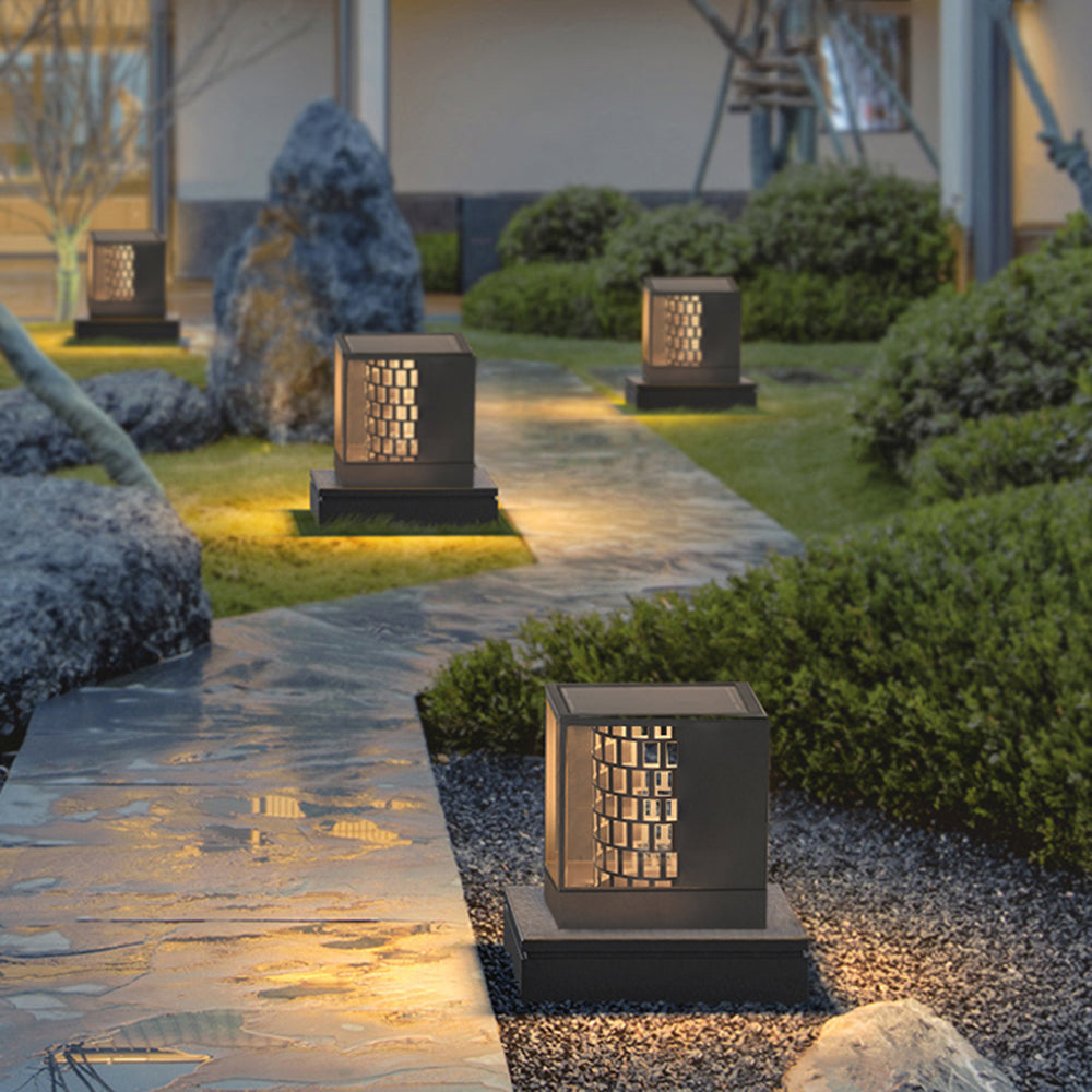 Ray Modern Pattern Metal Acrylic Outdoor Table Lamps, Black - Neutral Decor