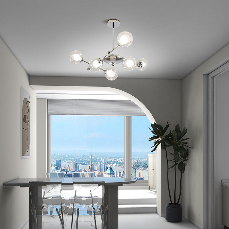Valentina Modern LED Chandelier Chrome Glass Living Room/Bedroom - Neutral Decor