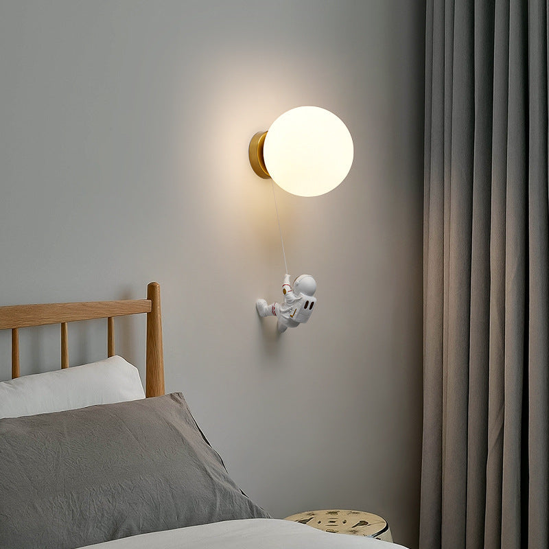 Aria Modern Moon LED Indoor Wall Lamp White Resin Kid's Room - Neutral Decor