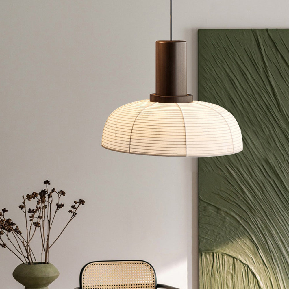 Muto Retro Fabric & Metal Pendant Light, 2 Style - Neutral Decor