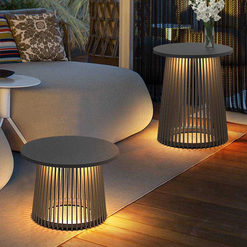 Ray Table Metal Rechargeable/Solar Metal&Acrylic Outdoor Floor Lamp - Neutral Decor