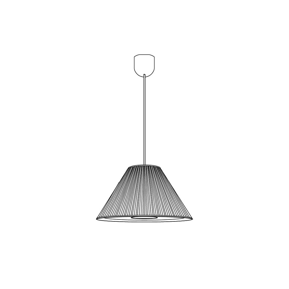 Ritta Pleated Pendant Light Wabi Sabi, Metal/Fabric, Living Room - Neutral Decor