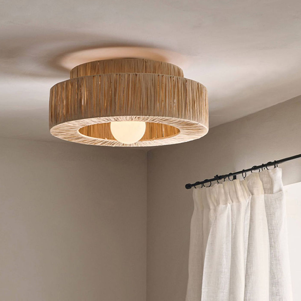Muto Rustic Boho Rattan Pendant Light, 3 Style - Neutral Decor