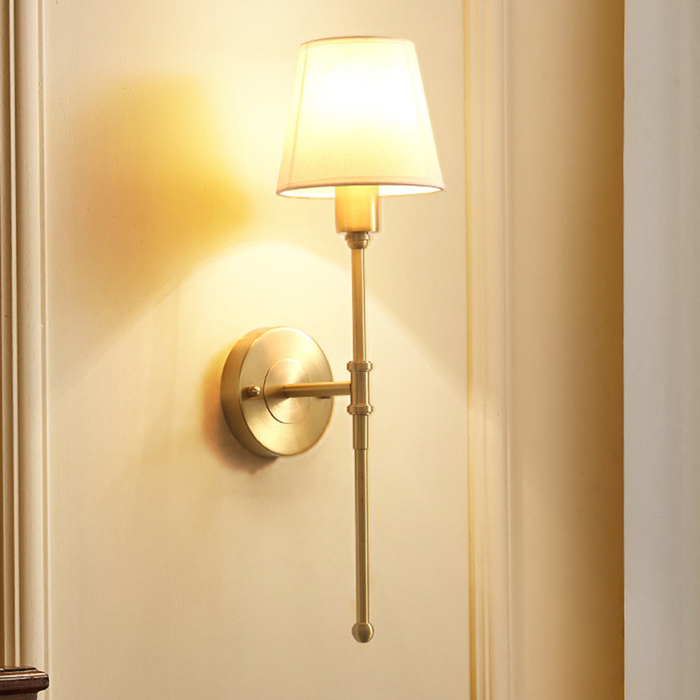 Tiffany Vintage Rustic Lantern Fabric LED Wall Lamp, Gold - Neutral Decor