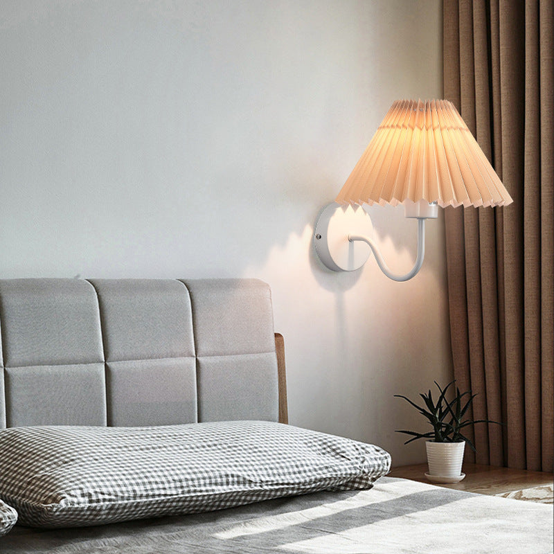 Tiffany Nordic Vintage Indoor Wall Lamp Brass/Black Metal Bedroom - Neutral Decor