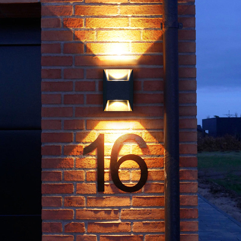 Ray Minimalist Up/Down Metal Outdoor Wall Lamp, Black - Neutral Decor