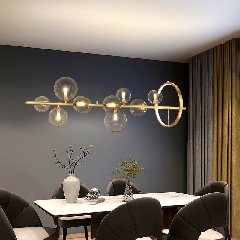 Valentina Modern LED Chandelier Gold Glass Living/Dining Room - Neutral Decor