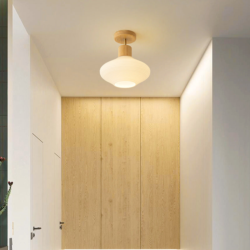 Arisha Minimalist Flush Mount Ceiling Light Wood/Walnut Hallway - Neutral Decor