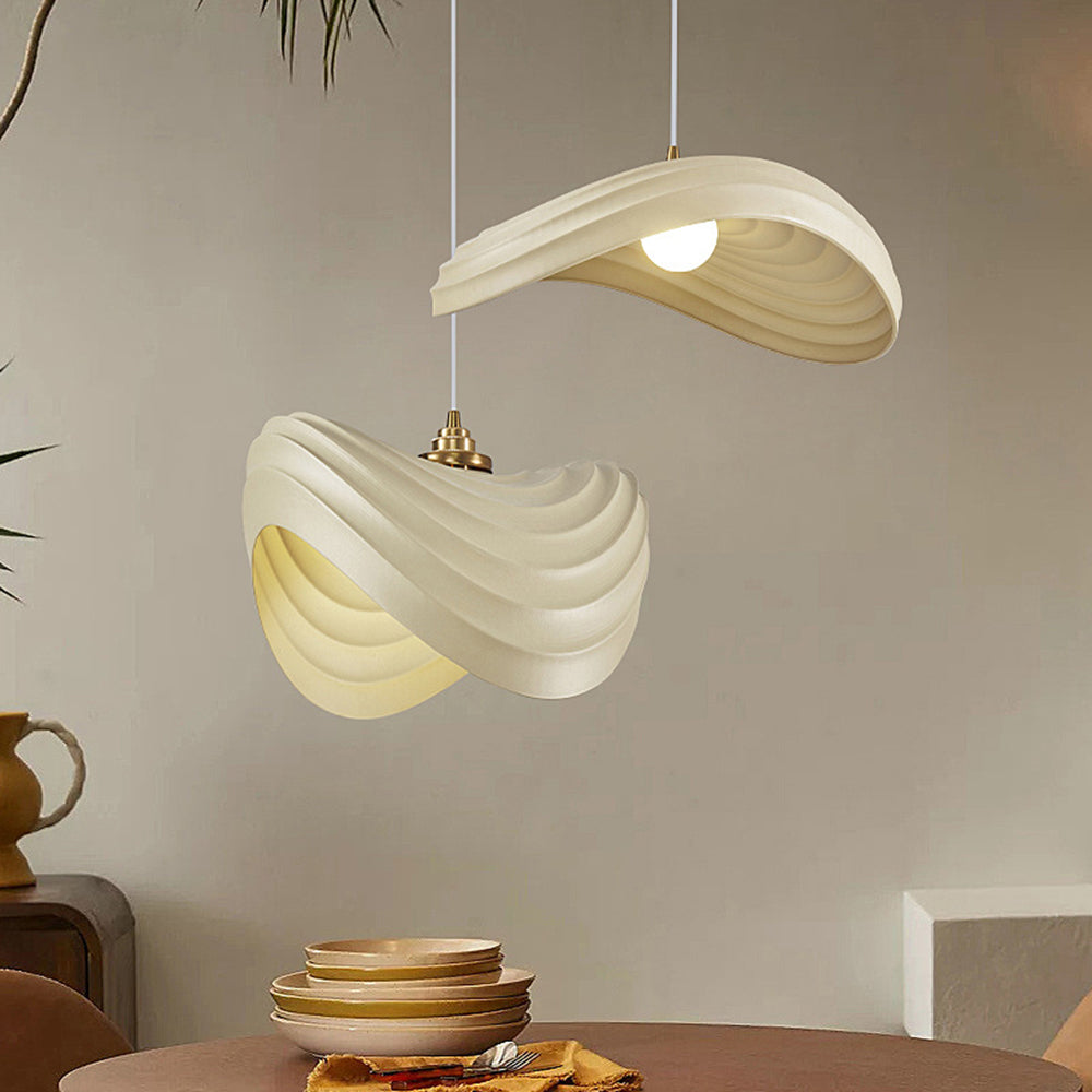 Ritta Wabi-Sabi Minimalisme Ripple Pendant Light, Resin&Metal - Neutral Decor
