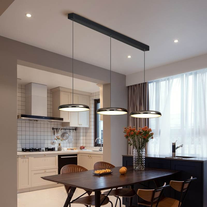 Aria Modern Minimalist Pendant Light Red Black Silver Metal Bedroom - Neutral Decor