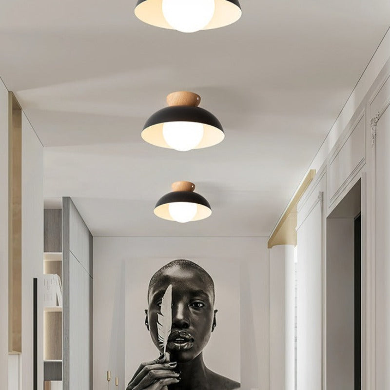 Muto Nordic Pendant Light/Flush Mount Ceiling Light Wood/Metal Black Kitchen Balcony - Neutral Decor