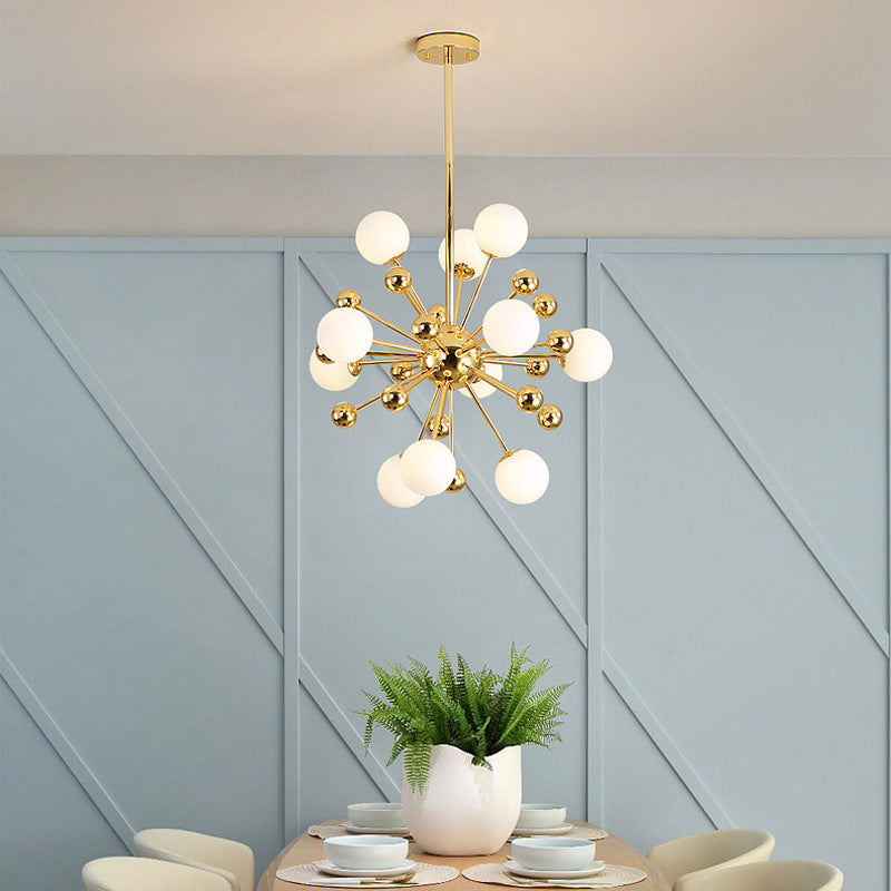 Valentina Nordic Firework LED Chandelier Golden Metal Living Room - Neutral Decor