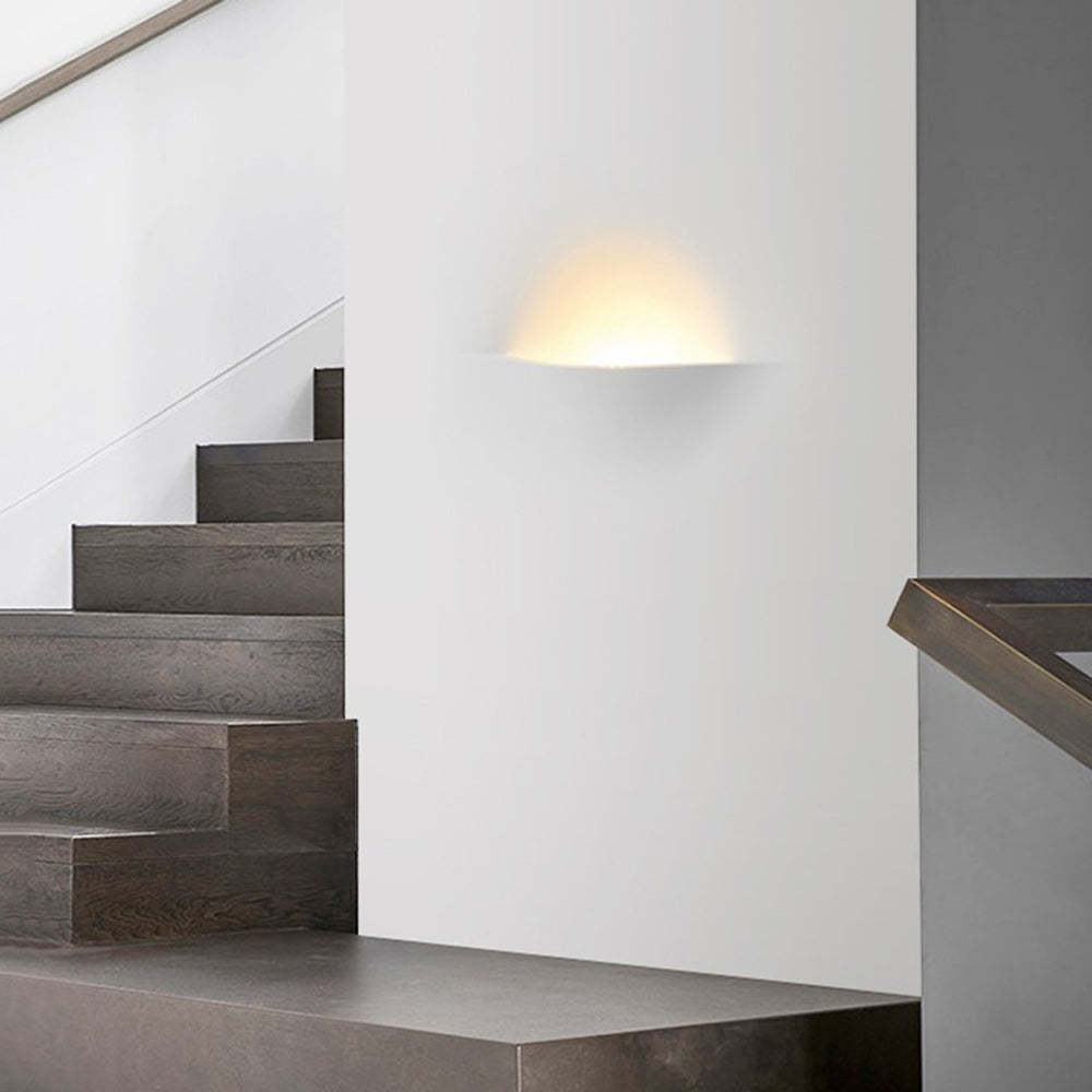 Aria Modern Recessed Metal/Plaster LED Wall Lamp, White - Neutral Decor