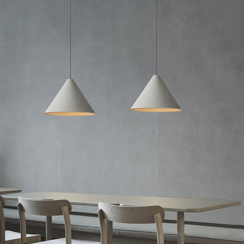 Arisha Minimalist Cone Metal Pendant Light, Grey - Neutral Decor