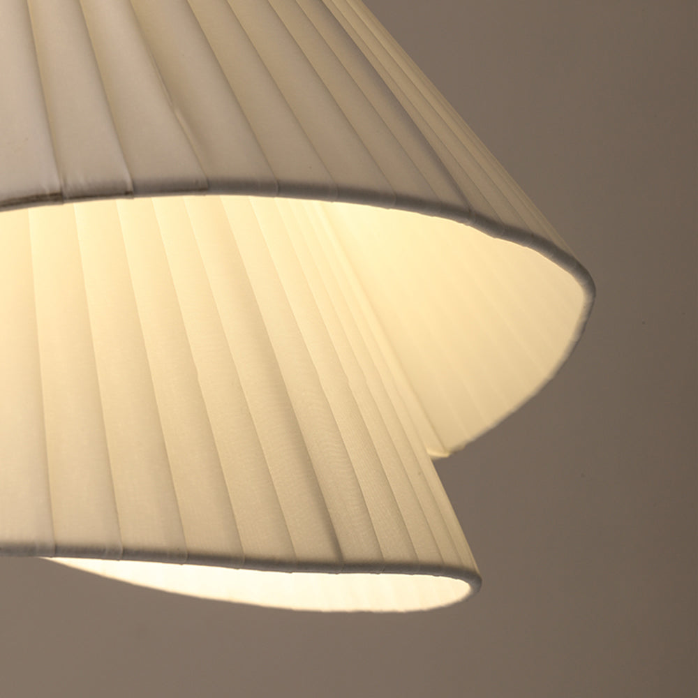 Ritta Minimalist Double Overlap Fabric LED Pendant Light, White - Neutral Decor