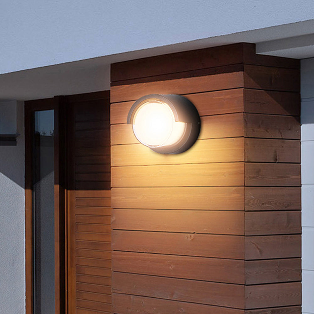 Ray Modern Round/Rectangular Metal/Acrylic Outdoor Wall Lamp, Black - Neutral Decor