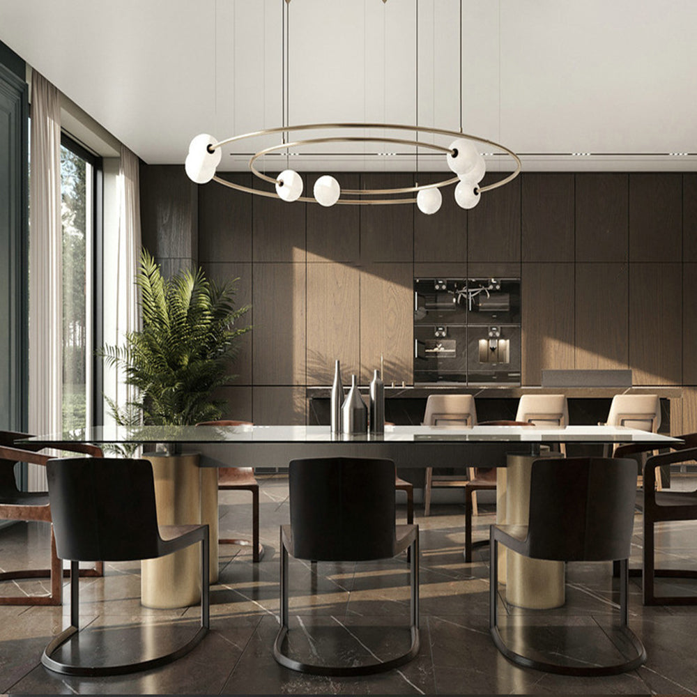 Valentina Modern Ring Metal Pendant Light, Black/Gold - Neutral Decor