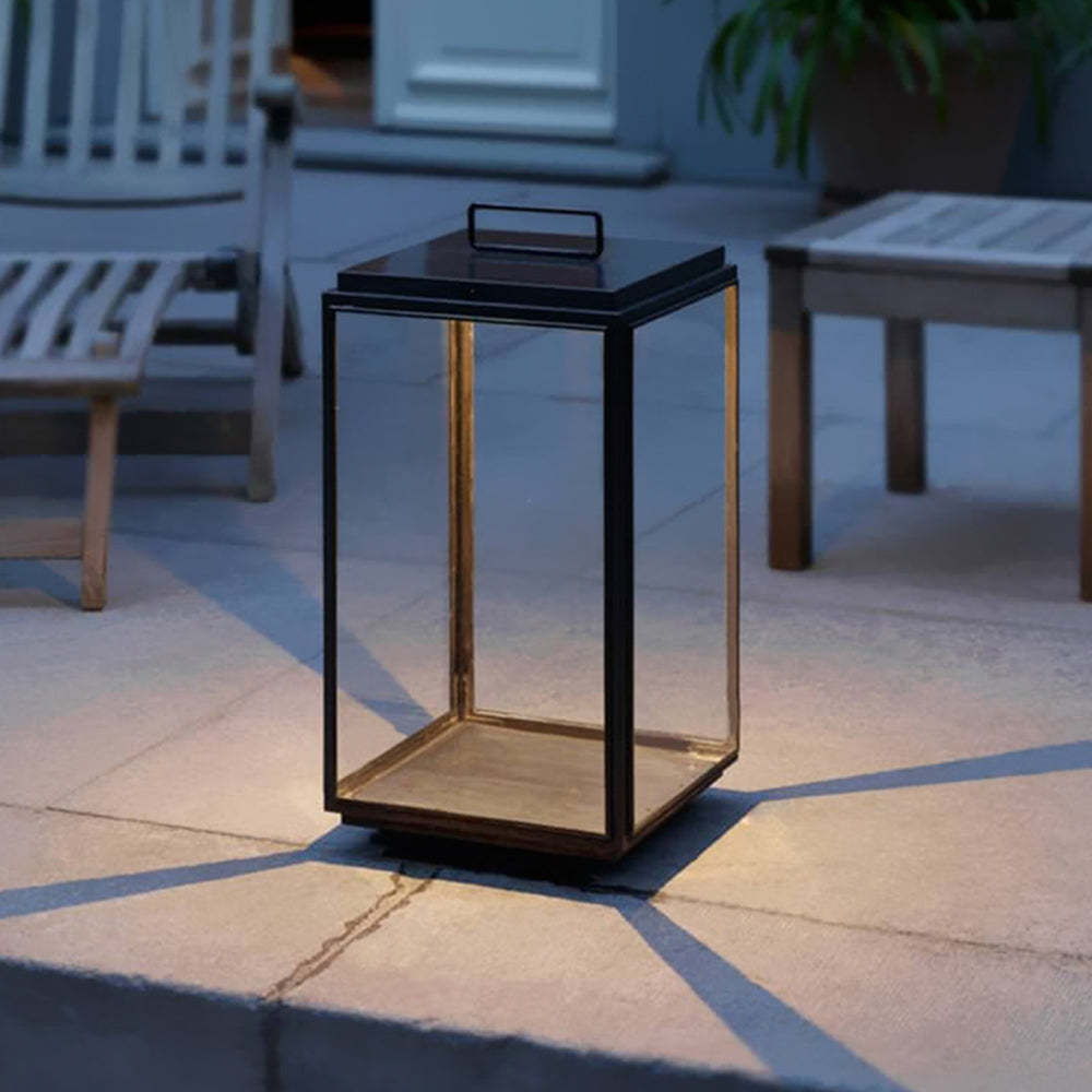 Ray Minimalist Cuboid Outdoor Floor Lamp, Hardwired, Black - Neutral Decor