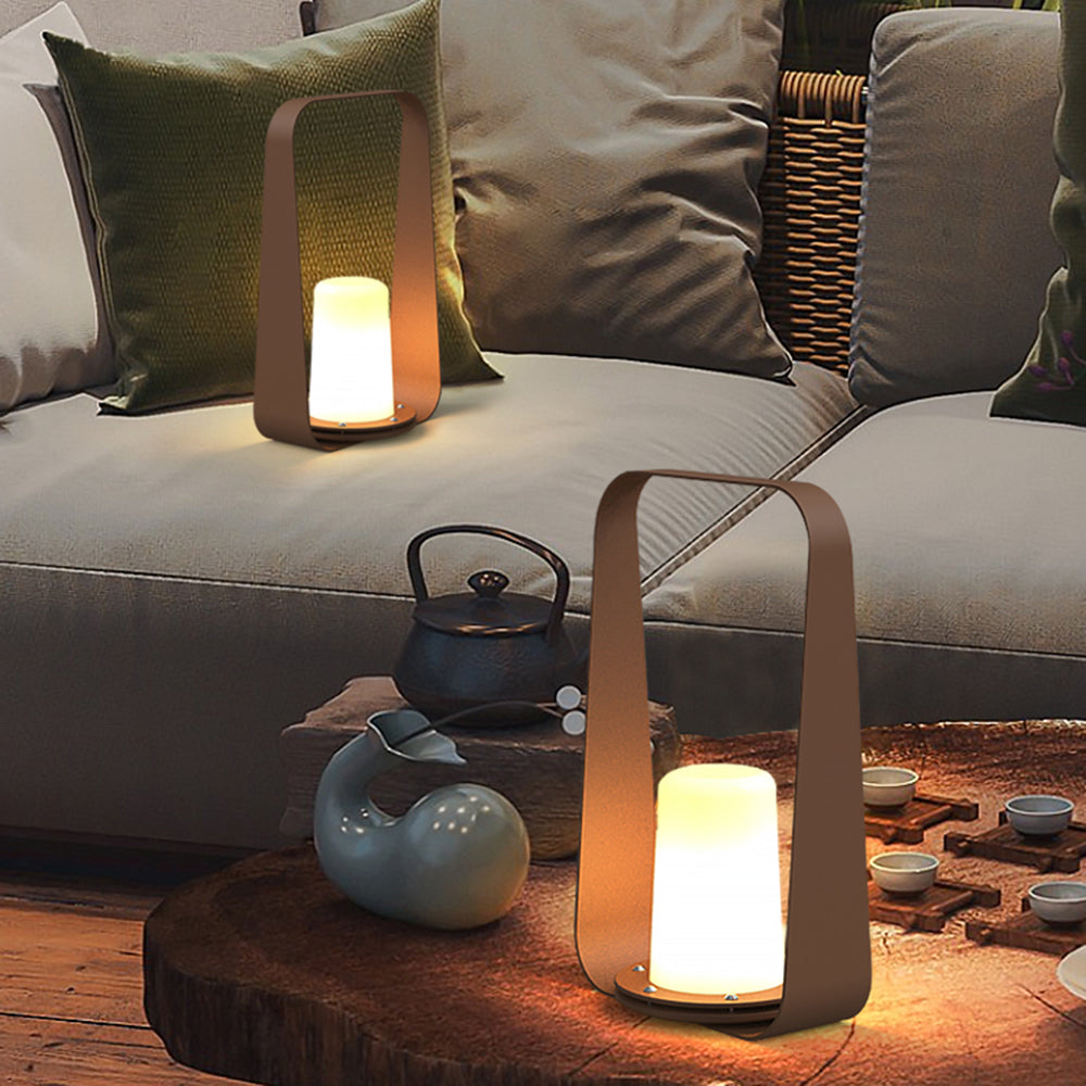 Ray Minimalist Portable Rechargeable Lamp de Table, Coffee/Grey - Neutral Decor