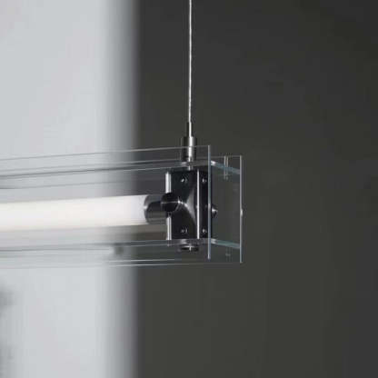 Arisha Minimalist Linear Metal Pendant Light,White - Neutral Decor