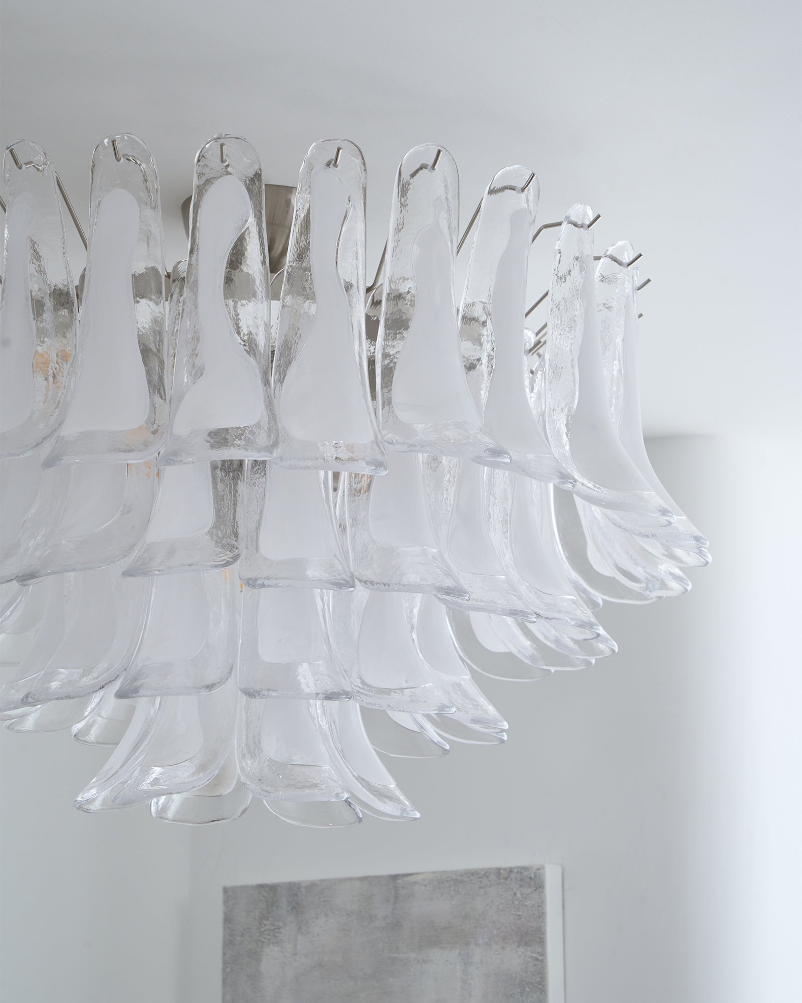 Aurora Ceiling Lamp Clear Glass Wave Layered Elegant-Neutral Decor