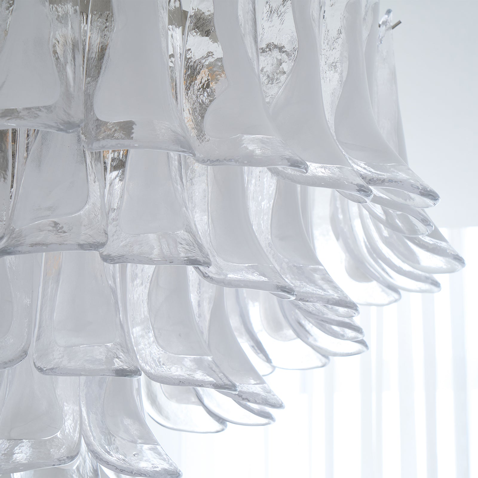 Aurora Ceiling Lamp Clear Glass Wave Layered Elegant-Neutral Decor