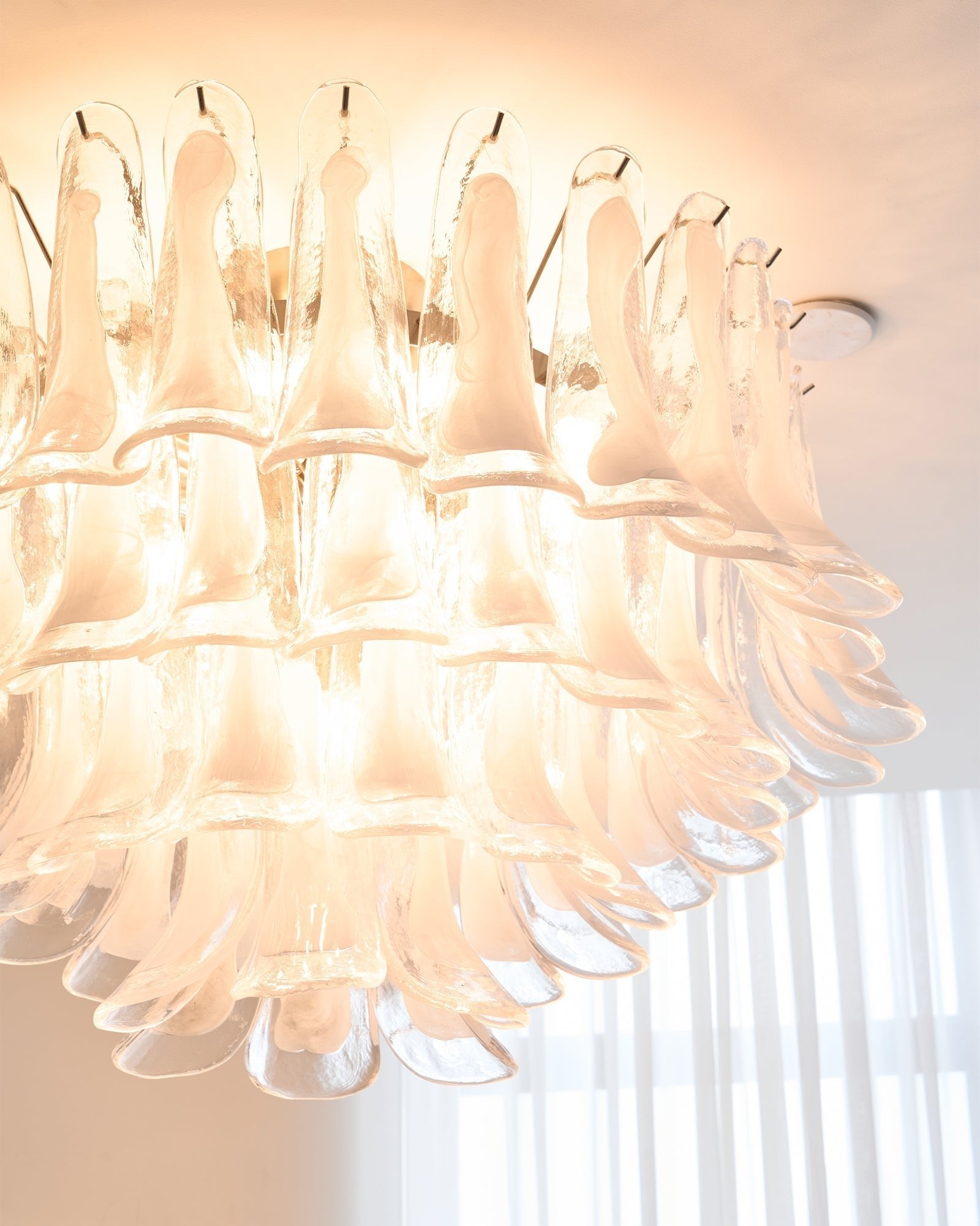 Aurora Ceiling Lamp Clear Glass Wave Layered Elegant-Neutral Decor
