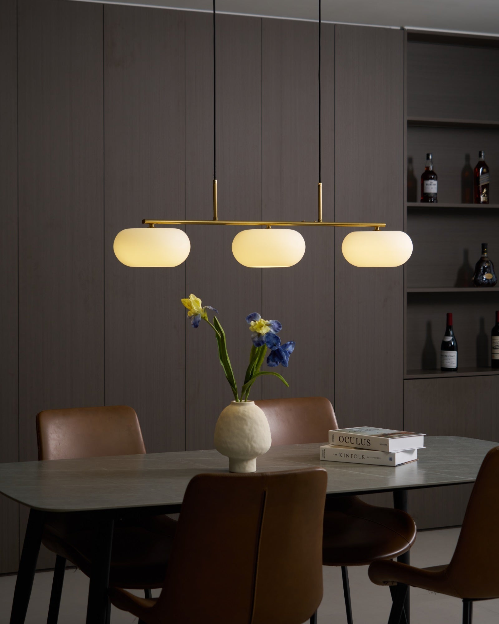 Lustra Pendant Lamp 3-Light Globe Shaped Linear-Neutral Decor