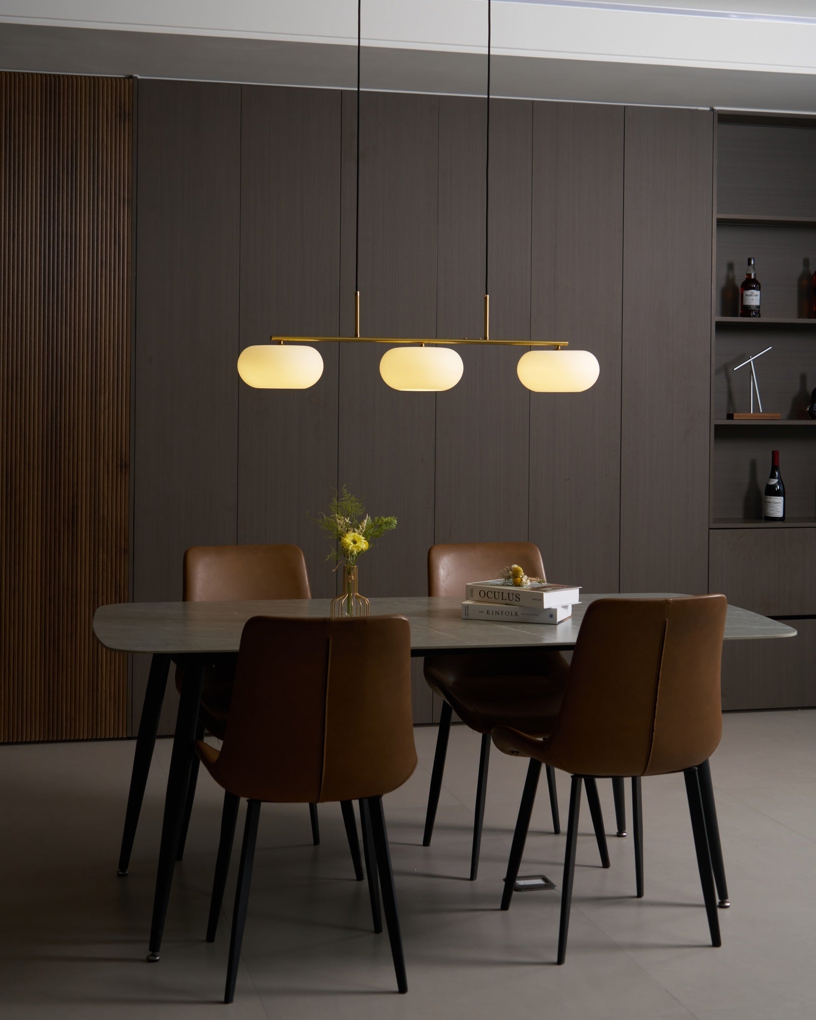 Lustra Pendant Lamp 3-Light Globe Shaped Linear-Neutral Decor