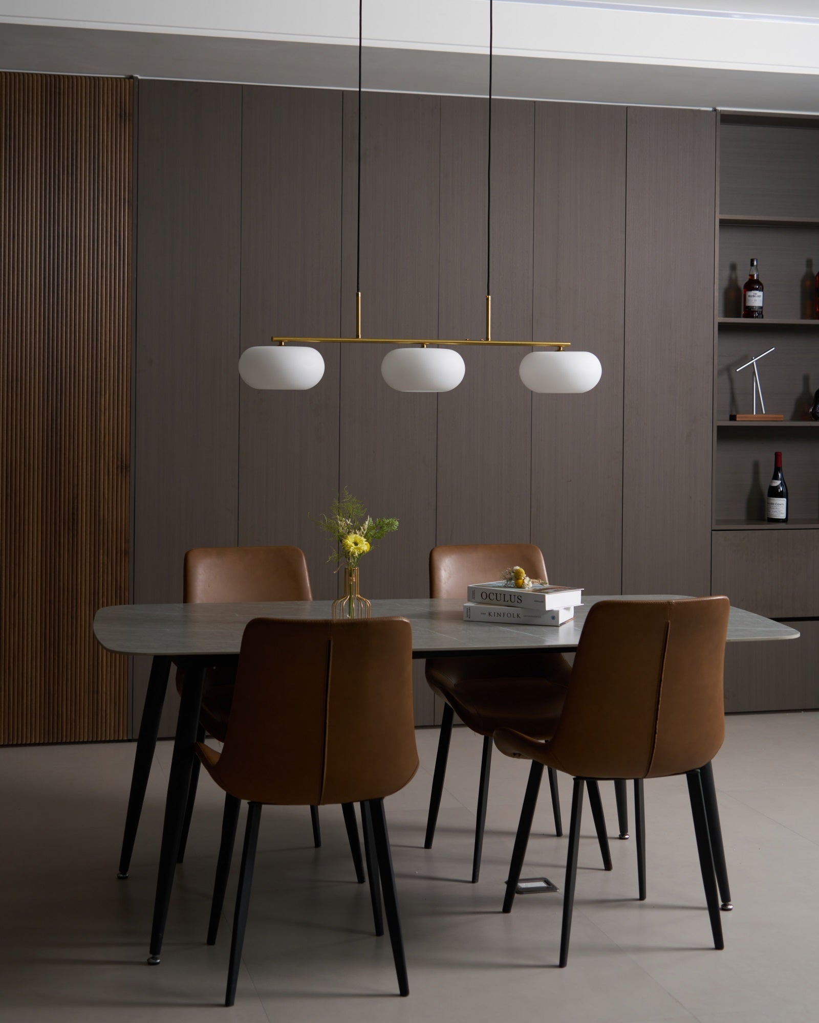 Lustra Pendant Lamp 3-Light Globe Shaped Linear-Neutral Decor