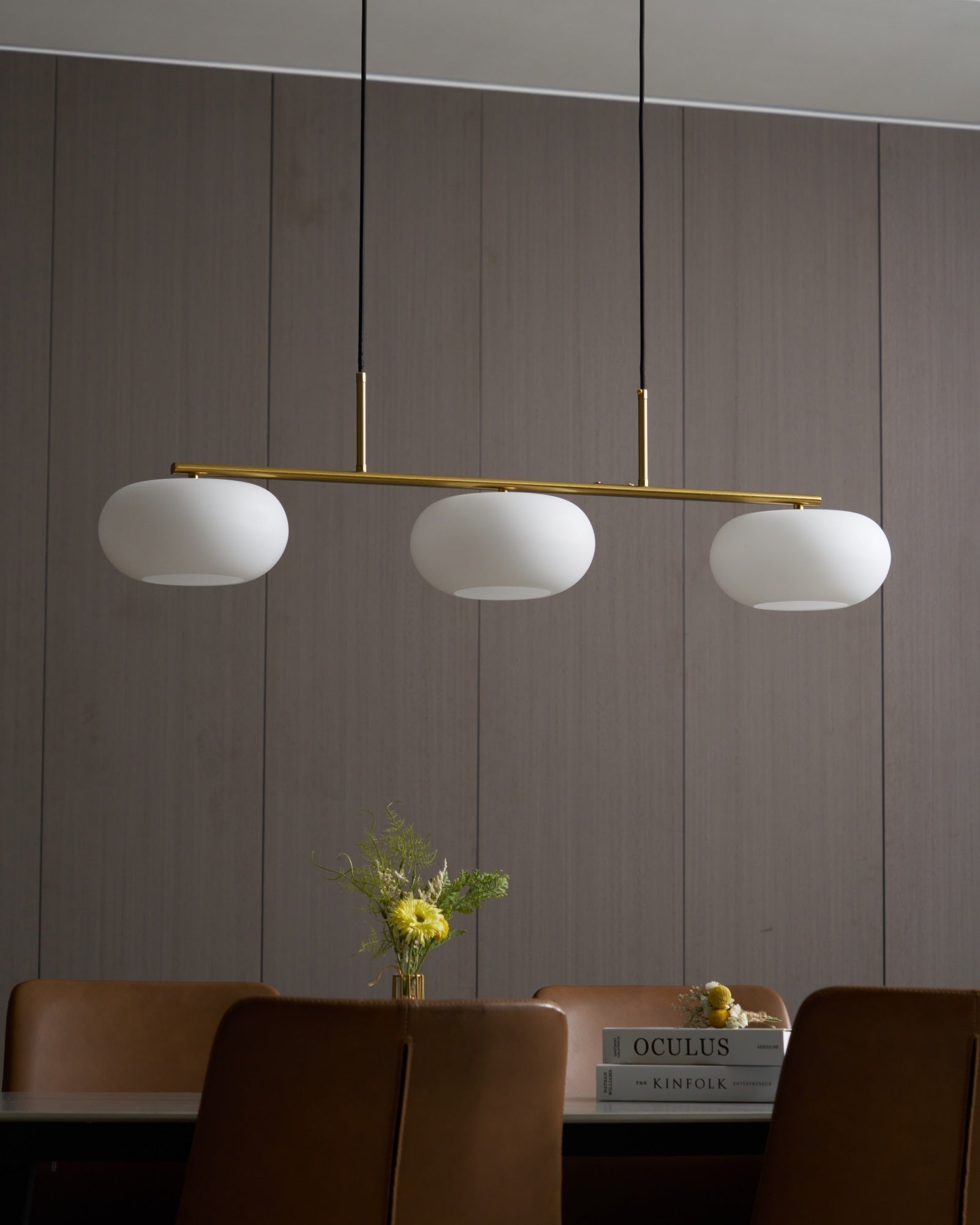 Lustra Pendant Lamp 3-Light Globe Shaped Linear-Neutral Decor
