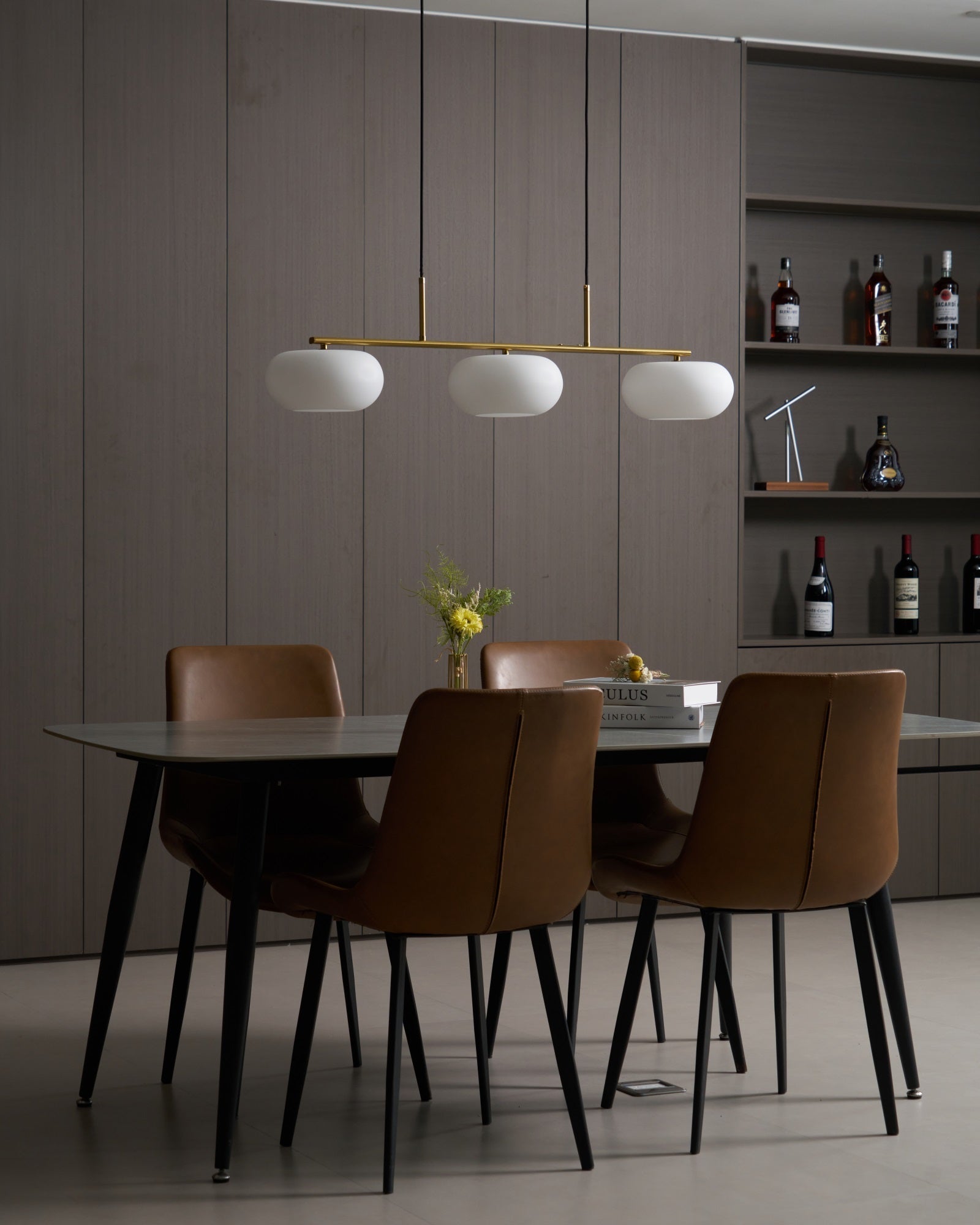 Lustra Pendant Lamp 3-Light Globe Shaped Linear-Neutral Decor