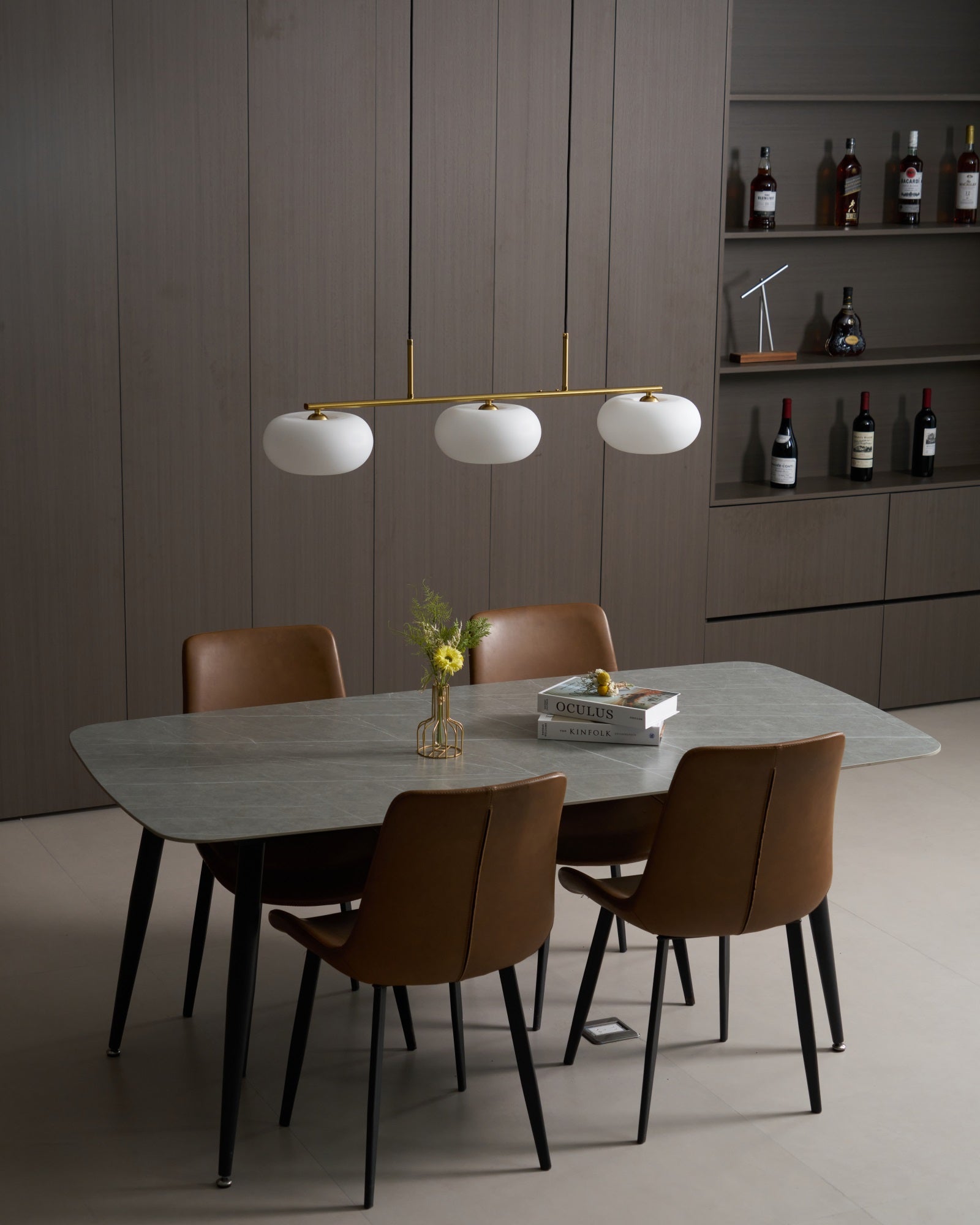 Lustra Pendant Lamp 3-Light Globe Shaped Linear-Neutral Decor