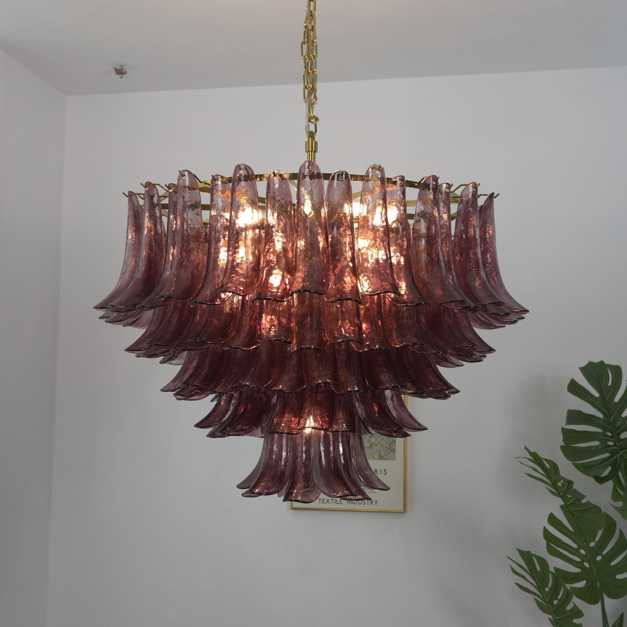 Amethyst Bloom Chandelier-Neutral Decor