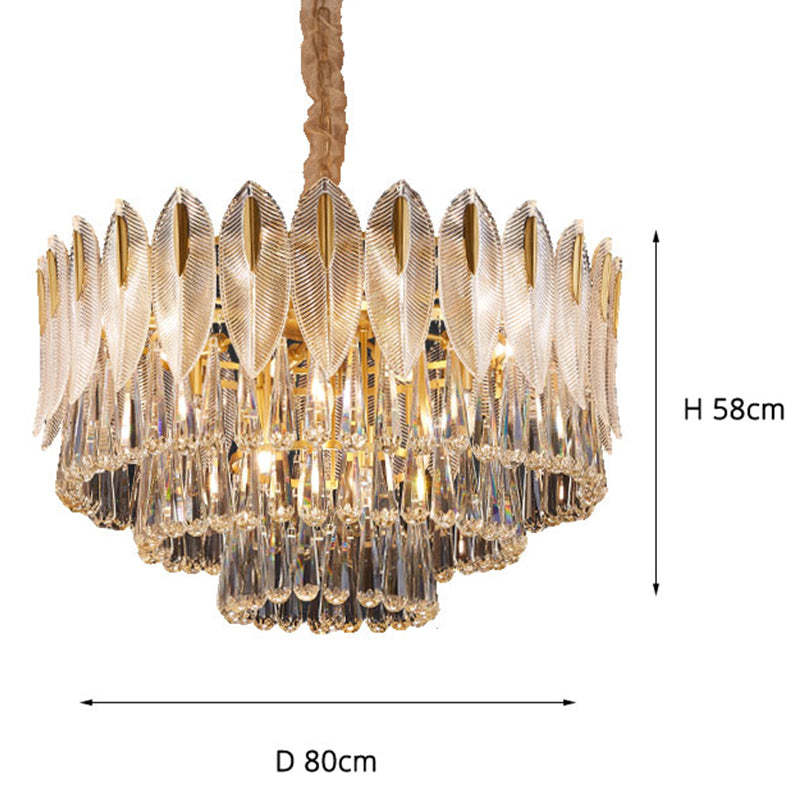 Arisha Luxury Feather Crystal Chandelier, Living Room - Neutral Decor