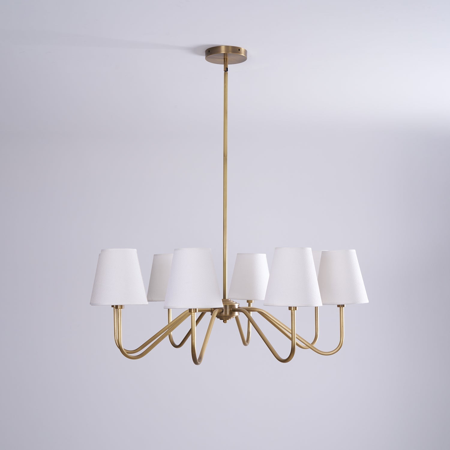 Viraean Vintage Industrial Brass Fabric Chandelier-Neutral Decor
