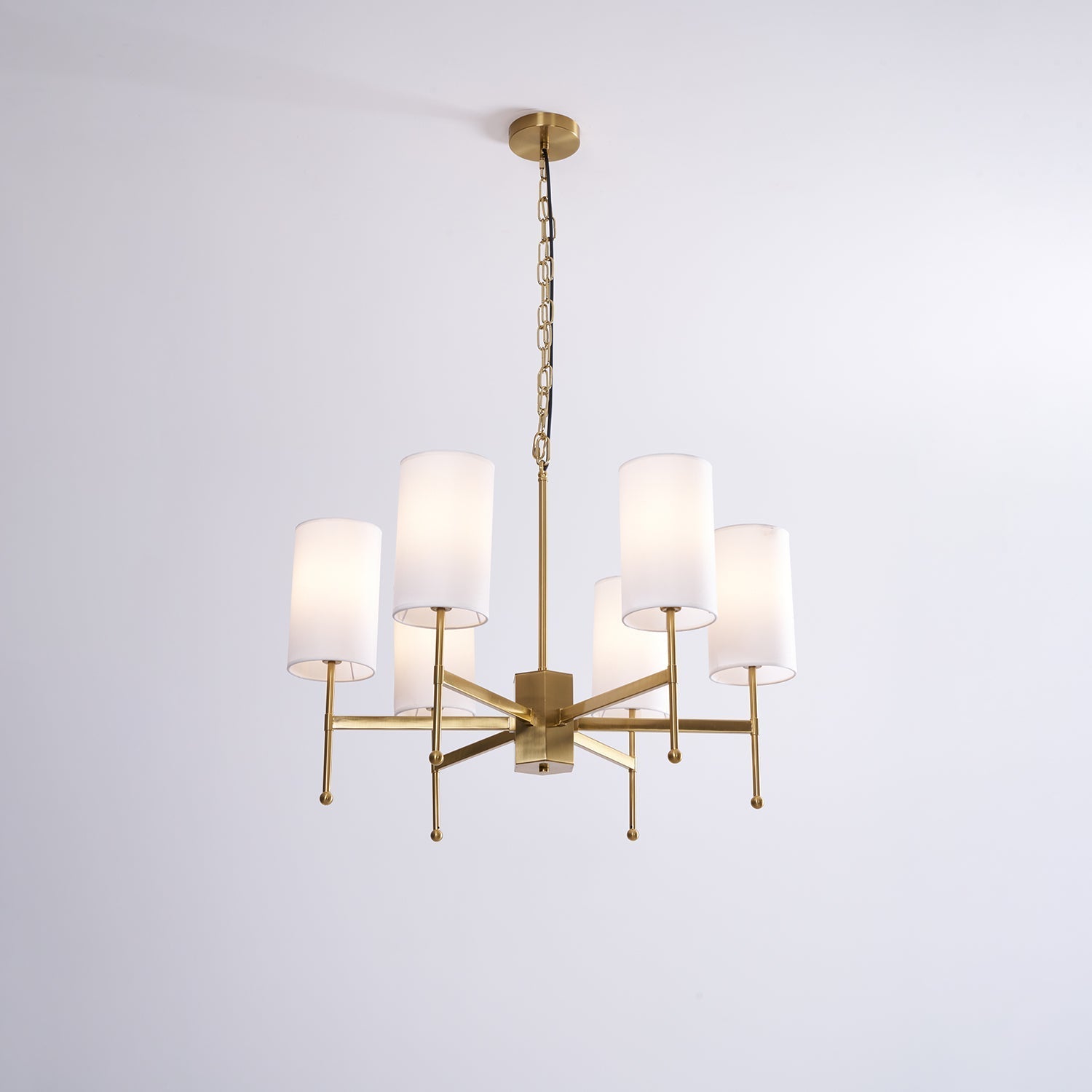 Ulcarisra Traditional Vintage Brass Fabric Chandelier-Neutral Decor