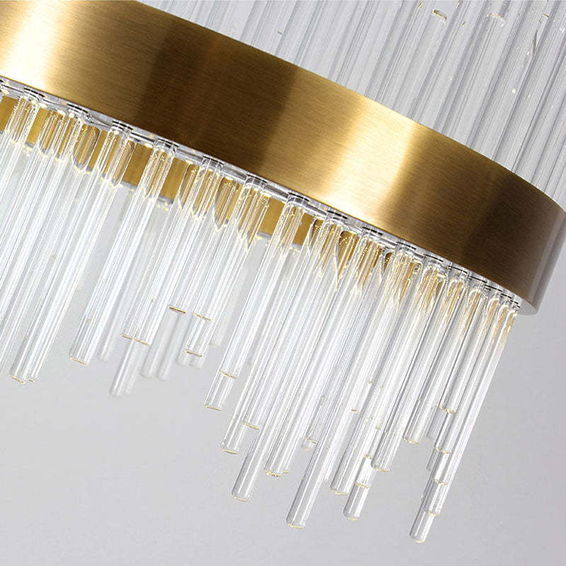 Kristy Modern Round/Rectangular Chain Chandelier, Gold - Neutral Decor