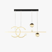 Arisha Luxury Globe Metal/Glass Pendant Light, Black/Gold - Neutral Decor