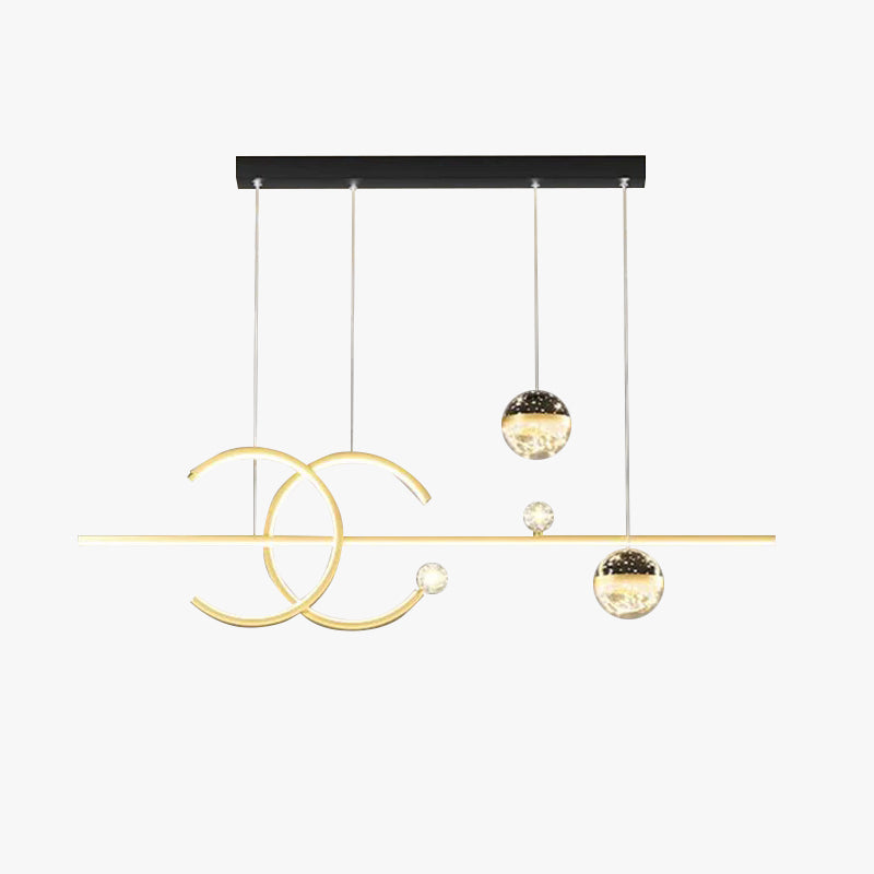 Arisha Luxury Globe Metal/Glass Pendant Light, Black/Gold - Neutral Decor