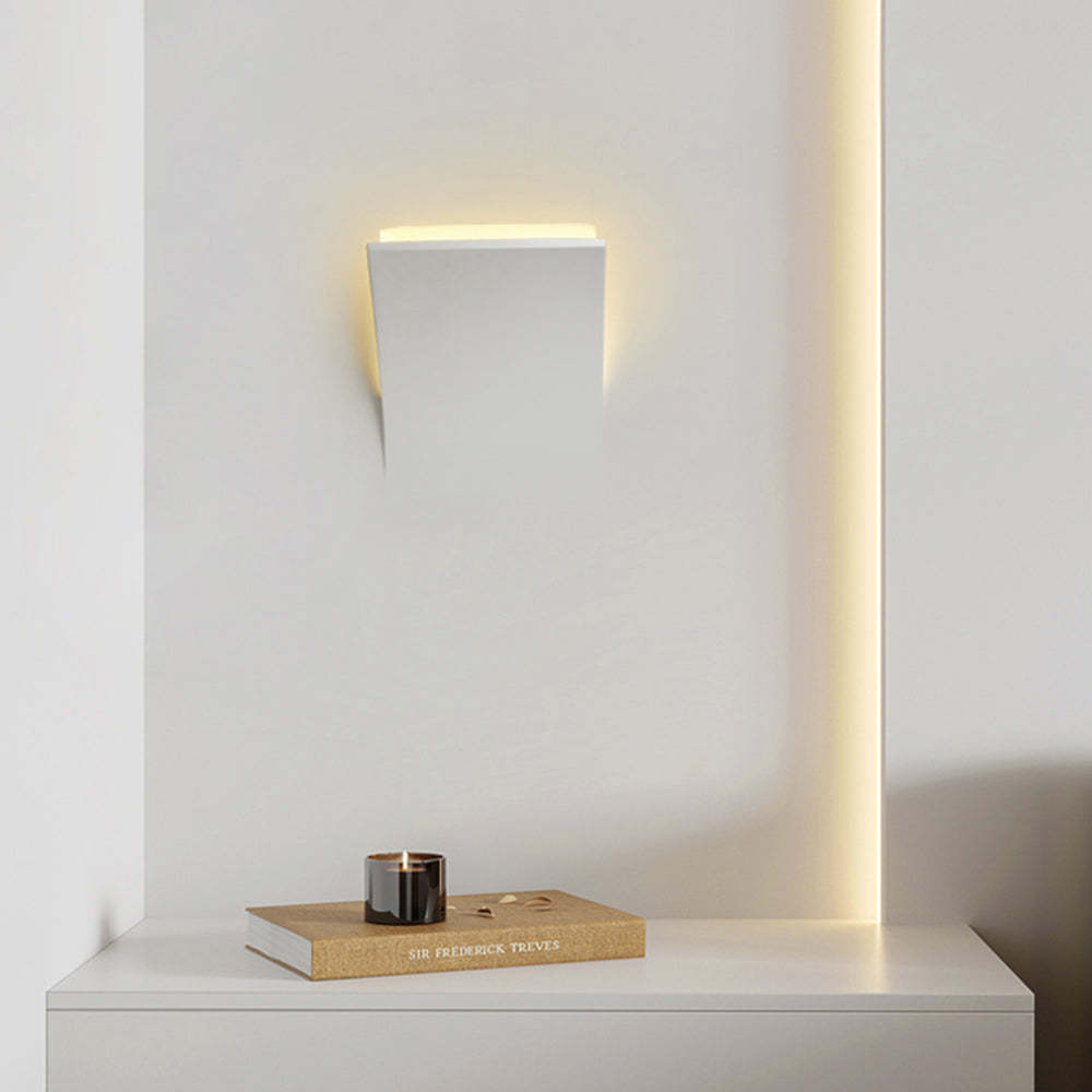 Aria Modern Recessed Metal/Plaster LED Wall Lamp, White - Neutral Decor