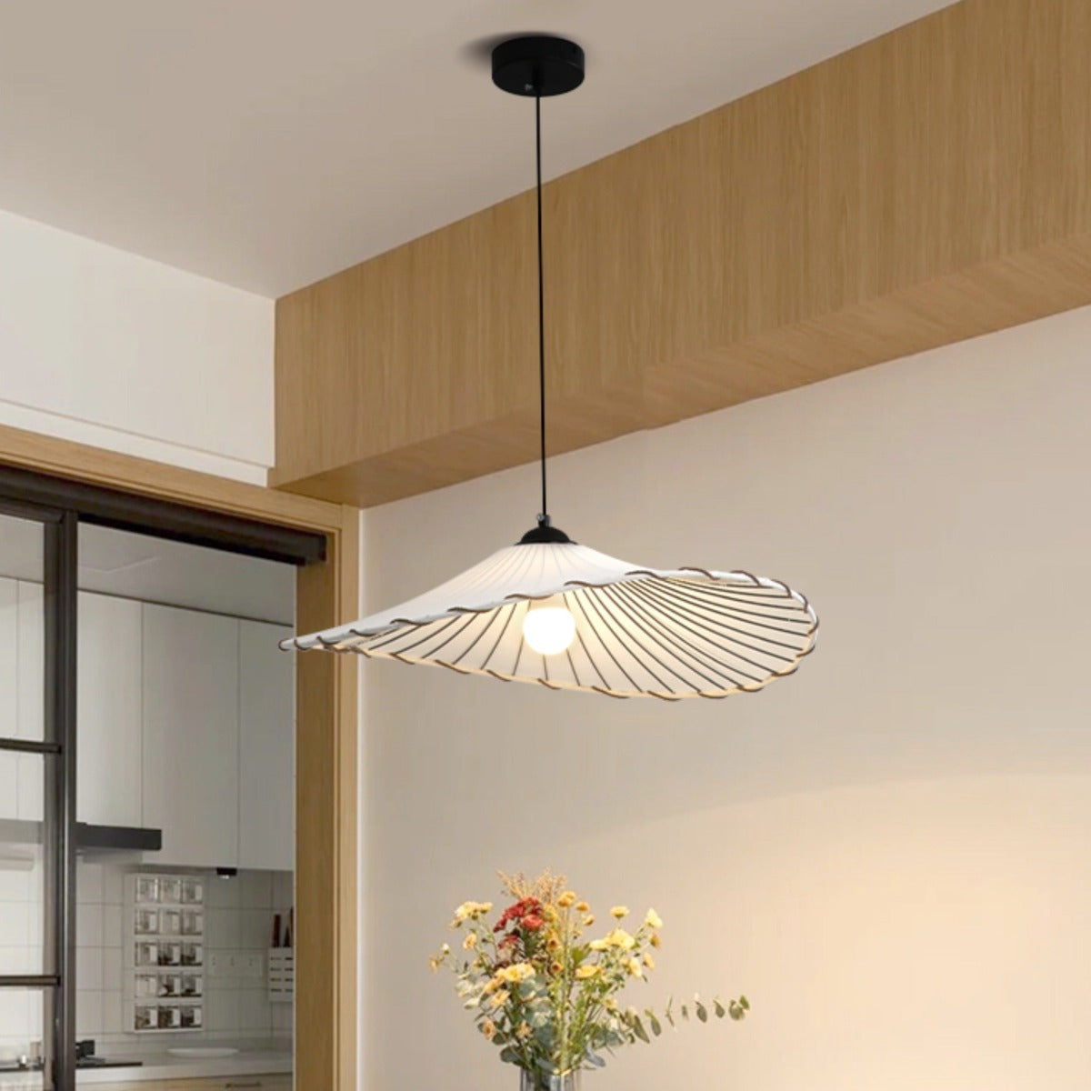 Ritta Boho Decorative LED Pendant Light Yellow Fabric Bedroom Restaurant - Neutral Decor