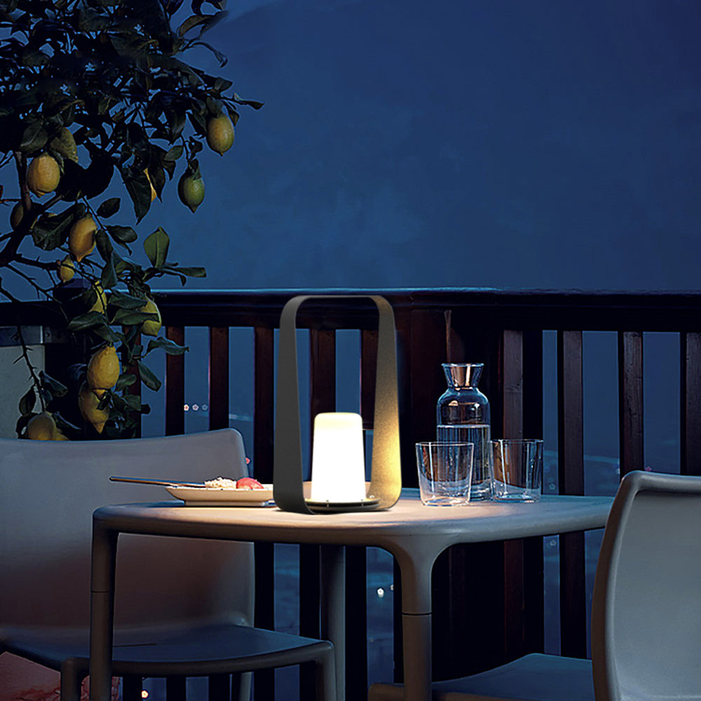 Ray Minimalist Portable Rechargeable Lamp de Table, Coffee/Grey - Neutral Decor