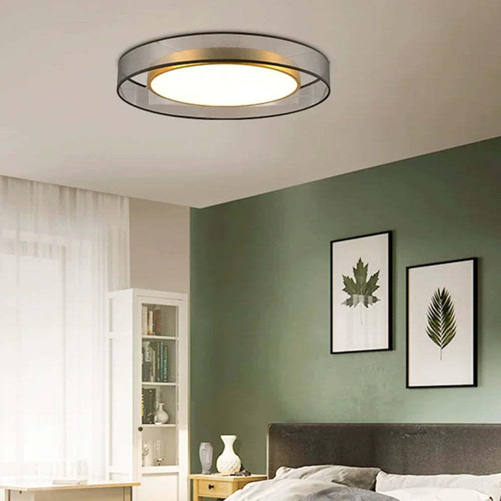 Arisha Nordic Modern Round LED Flush Mount Ceiling Light, Gold Copper - Neutral Decor