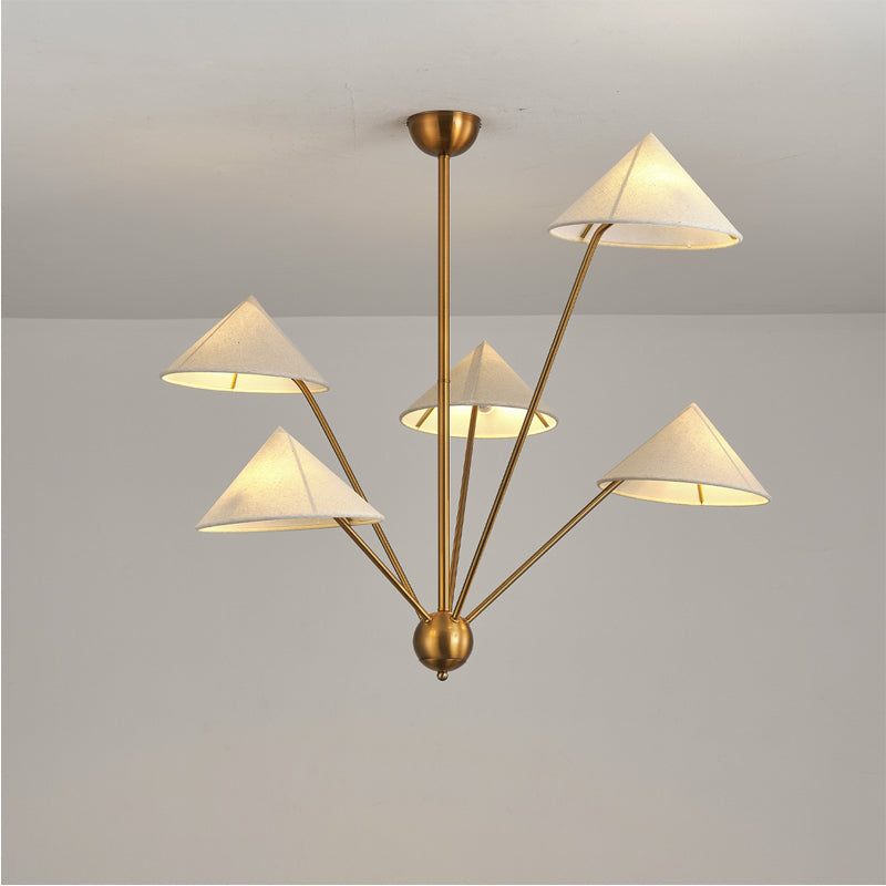 Silva Retro Simple LED Chandelier Metal Brass 5 Light Living Room/Kitchen - Neutral Decor