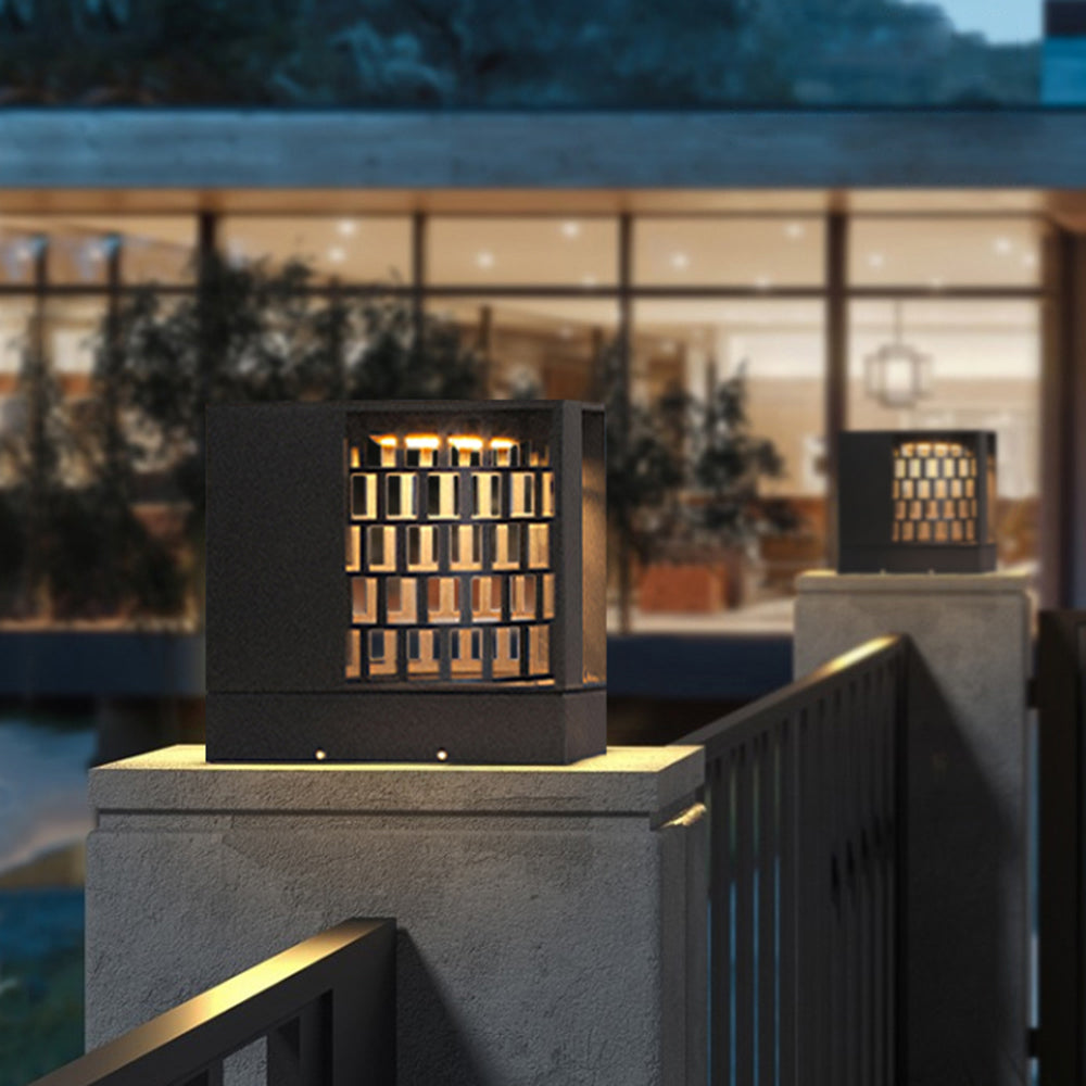 Ray Modern Pattern Metal Acrylic Outdoor Table Lamps, Black - Neutral Decor