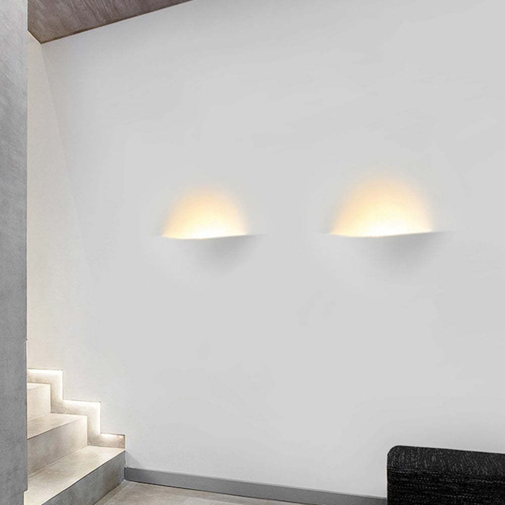 Aria Modern Recessed Metal/Plaster LED Wall Lamp, White - Neutral Decor
