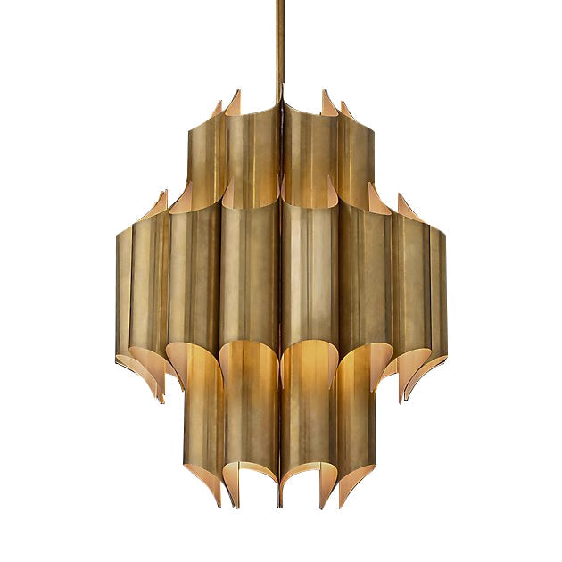 Arisha Simple Retro Creative Chandelier Brass Metal Bedroom - Neutral Decor